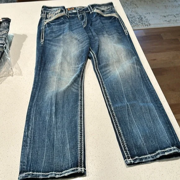 Rock Revival - Rayden ￼ relax, taper, comfort stretch jeans size 36 length 32